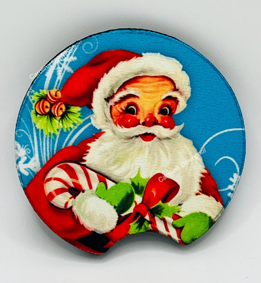 Happy Santa (2-Pack)-Car Coasters