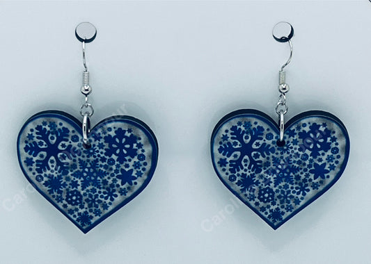 Snowflake Hearts (1)-Ear Rings