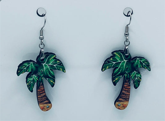 Summer on the Beach-Palm Tree Ear Rings