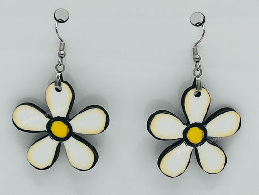 Hippie Flower (Yellow) -Ear Rings